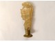 Carved mother-of-pearl seal profile Roman soldier metal monogram XIXth