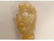 Carved mother-of-pearl seal profile Roman soldier metal monogram XIXth