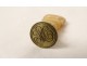 Carved mother-of-pearl seal profile Roman soldier metal monogram XIXth