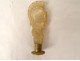 Carved mother-of-pearl seal profile Roman soldier metal monogram XIXth