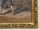 HST painting depicting a battle of musketeers, with a wooden frame golden twentieth