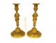 Pair of Louis XVI candlesticks gilt bronze candlesticks 19th century flower garlands