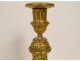 Pair of Louis XVI candlesticks gilt bronze candlesticks 19th century flower garlands