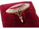 Marquise ring solid gold 18K ruby small pink diamonds PB 2.94gr XXth