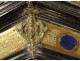 Italian octagonal mirror blackened wood brass bronze putti Grand Tour XIXth
