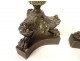 Pair candlesticks candlesticks bronze claw feet capitals Napoleon III XIXth