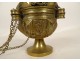 Censer of neo-gothic church bronze dragons Viollet-le-Duc gothic XIXth