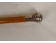 Old wooden cane English silver knob London 1944 20th century