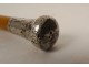 Old wooden cane English silver knob London 1944 20th century