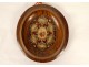 Oval reliquary wooden frame Ste Claire Régis Basile F.Sales Constant XIXth