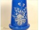 Pair of blue opaline vases Flowers NAPIII 19th