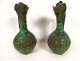 Pair of ladies from Avignon glazed earthenware ewers Türkiye Canakkalé 19th