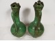 Pair of ladies from Avignon glazed earthenware ewers Türkiye Canakkalé 19th