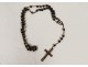 Rosary cross crucifix metal grains beads stone jet rosary XIXth XXth