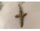 Rosary cross crucifix metal grains beads stone jet rosary XIXth XXth