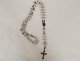 Rosary cross crucifix metal grains beads stone jet rosary XIXth XXth