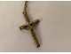 Rosary cross crucifix metal grains beads stone jet rosary XIXth XXth