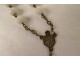 Rosary cross crucifix metal grains beads stone jet rosary XIXth XXth