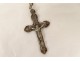 Rosary cross crucifix metal grains beads stone jet rosary XIXth XXth