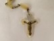 Rosary cross crucifix metal grains beads stone jet rosary XIXth XXth