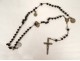 Rosary cross crucifix metal grains beads stone jet rosary XIXth XXth