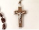 Rosary cross crucifix metal grains beads stone jet rosary XIXth XXth