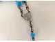 Rosary cross crucifix metal grains beads stone jet rosary XIXth XXth