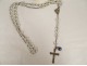 Rosary cross crucifix metal grains beads stone jet rosary XIXth XXth