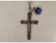 Rosary cross crucifix metal grains beads stone jet rosary XIXth XXth