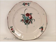 Marseille faience plate Carnation Flowers 18th