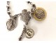 Rosary cross crucifix metal grains beads stone jet rosary XIXth XXth