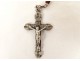 Rosary cross crucifix metal grains beads stone jet rosary XIXth XXth