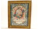 Canivet framed pious image lace paper Virgin Maria Mater dei XVIIIè