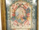 Canivet framed pious image lace paper Virgin Maria Mater dei XVIIIè