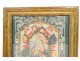 Canivet framed pious image lace paper Virgin Maria Mater dei XVIIIè