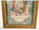 Canivet framed pious image lace paper Virgin Maria Mater dei XVIIIè