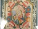 Canivet framed pious image lace paper Virgin Maria Mater dei XVIIIè