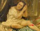 HSP Painting depicting a woman in the bathroom, with gilded wooden frame, nineteenth