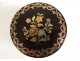 Small round gold-stitched tortoiseshell box bouquet flowers garlands 18th century