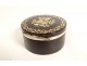 Small round gold-stitched tortoiseshell box bouquet flowers garlands 18th century