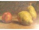 HSP still life painting fruit pears apple signed late 19th century