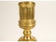 Candlestick Louis XVI candlestick gilded bronze stem fluted garland XVIIIth century