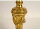 Candlestick Louis XVI candlestick gilded bronze stem fluted garland XVIIIth century