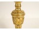 Candlestick Louis XVI candlestick gilded bronze stem fluted garland XVIIIth century