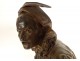 Bronze sculpture Eutrope Bouret Pierrot Au clair de la Lune 19th century