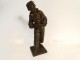 Bronze sculpture Eutrope Bouret Pierrot Au clair de la Lune 19th century