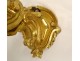 Pair of Louis XV sconces, carved gilded wood, 18th century shells
