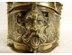 Old copper wood heater grotesque mascarons 18th century