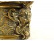 Old copper wood heater grotesque mascarons 18th century