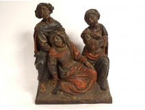 Polychrome wood sculpture Lamentation Lamentation Virgin Saint John XVIII
